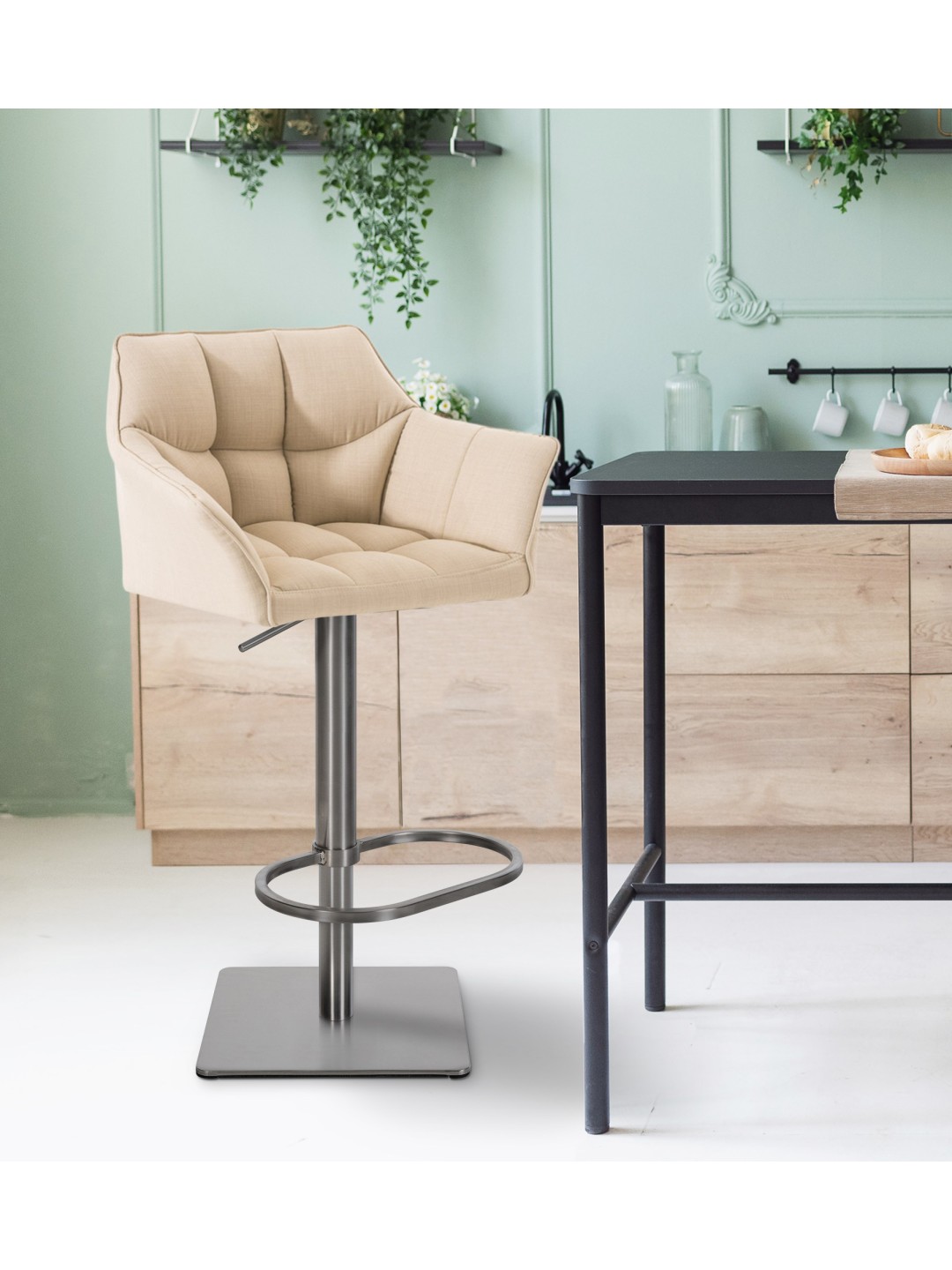 Barstol Damaso E stof, creme