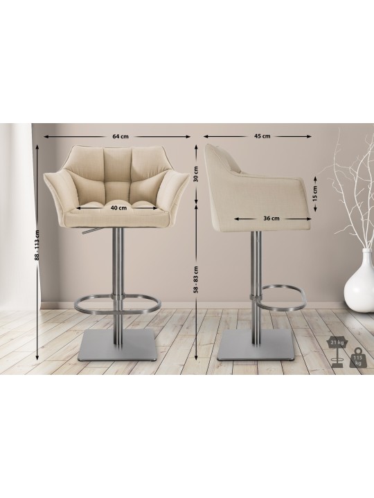 Barstol Damaso E stof, creme