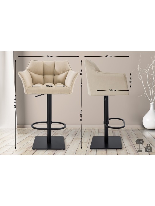 Barstol Damaso B stof, creme Barstol Damaso B stof, creme