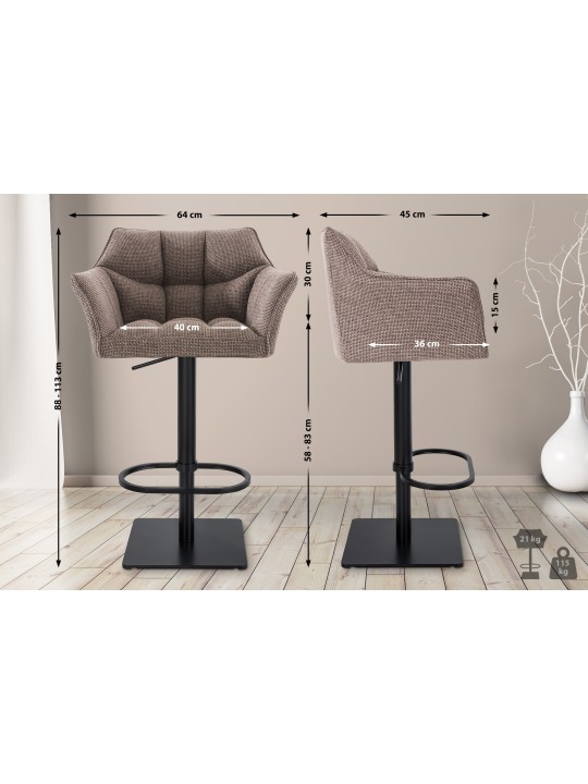 Barstol Damaso B stof, terrabrun Barstol Damaso B stof, terrabrun