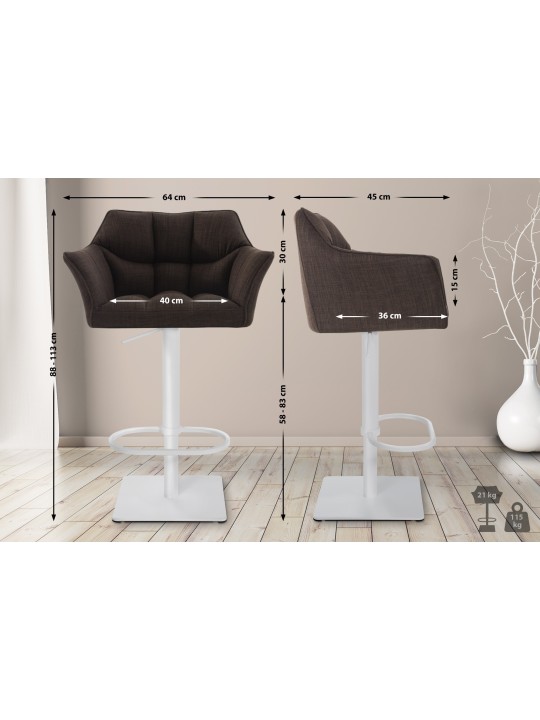 Barstol Damaso W stof, brun