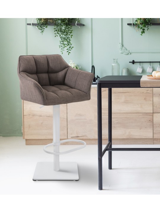 Barstol Damaso W stof, grå