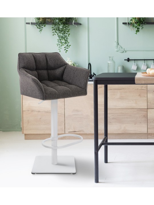 Barstol Damaso W stof, titangrå