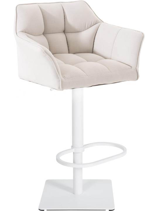 Barstol Damaso W stof, hvid