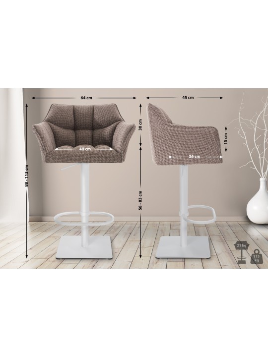 Barstol Damaso W stof, terrabrun Barstol Damaso W stof, terrabrun