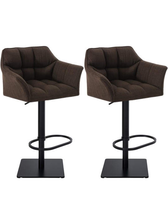 Sæt med 2 barstole Damaso stof, brun Sæt med 2 barstole Damaso stof, brun