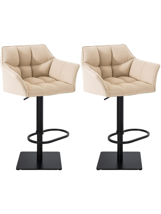 Sæt med 2 barstole Damaso stof, creme Sæt med 2 barstole Damaso stof, creme