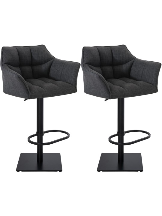 Sæt med 2 barstole Damaso stof, mørkegrå Sæt med 2 barstole Damaso stof, mørkegrå