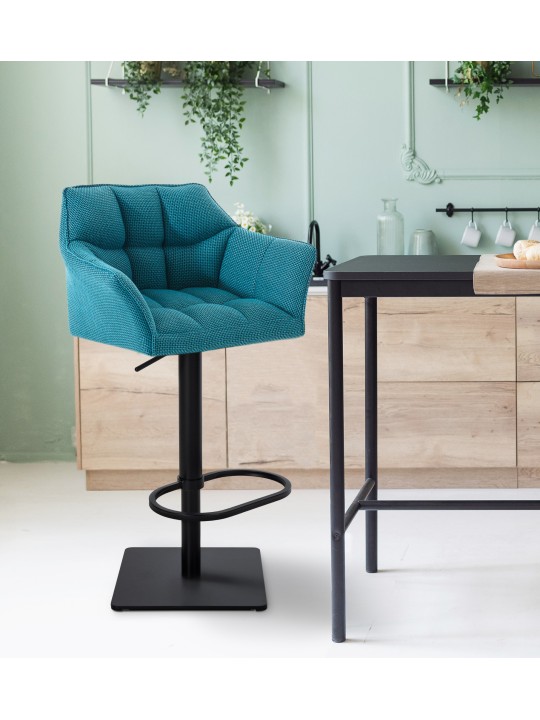 Sæt med 2 barstole Damaso stof, turkis Sæt med 2 barstole Damaso stof, turkis