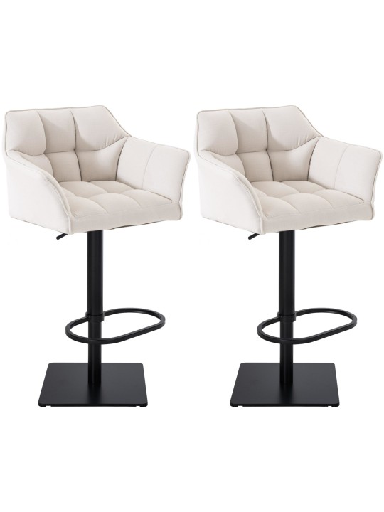 Sæt med 2 barstole Damaso stof, hvid Sæt med 2 barstole Damaso stof, hvid