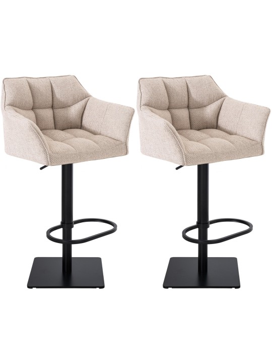 Sæt med 2 barstole Damaso stof, elfenben Sæt med 2 barstole Damaso stof, elfenben