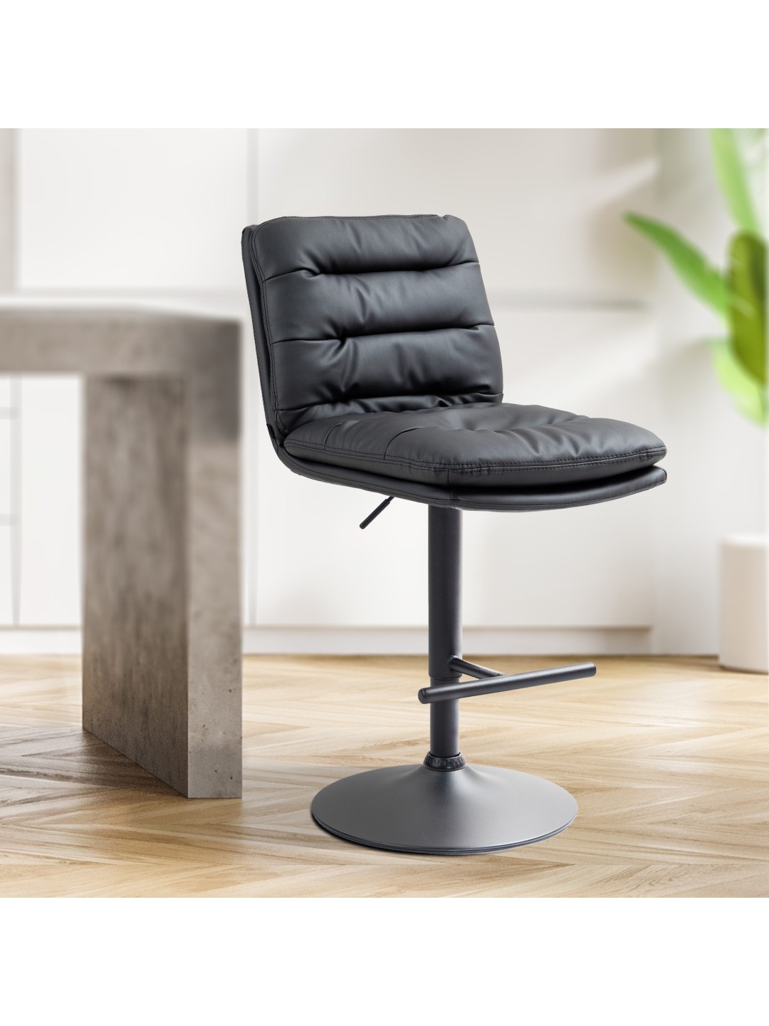 Barstol Damar imiteret læder, sort