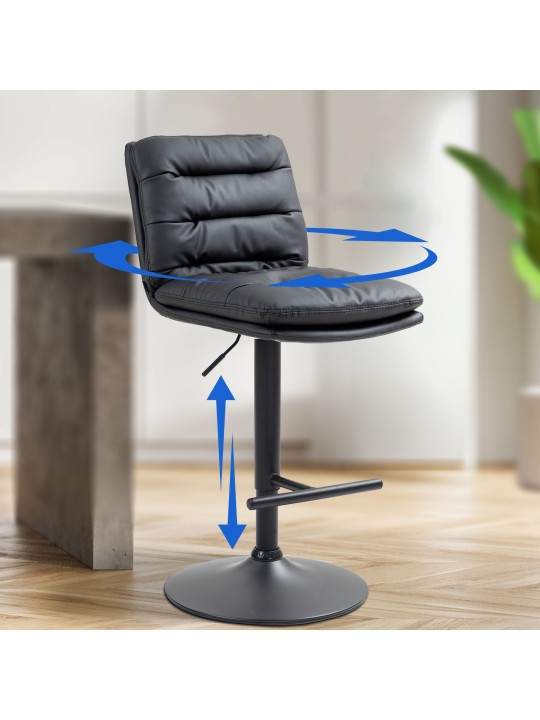 Barstol Damar imiteret læder, sort Barstol Damar imiteret læder, sort