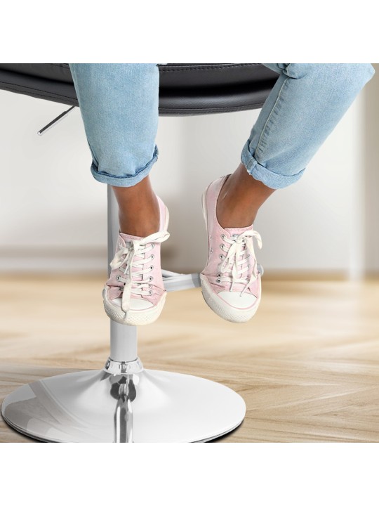 Barstol Damar kunstlæder krom, sort Barstol Damar kunstlæder krom, sort