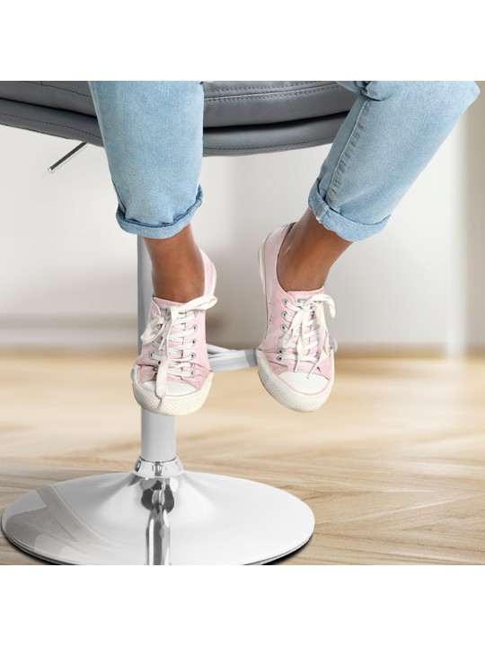 Barstol Damar kunstlæder krom, grå