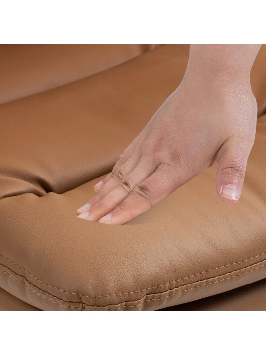 Barstol Damar kunstlæder krom, lysebrun Barstol Damar kunstlæder krom, lysebrun