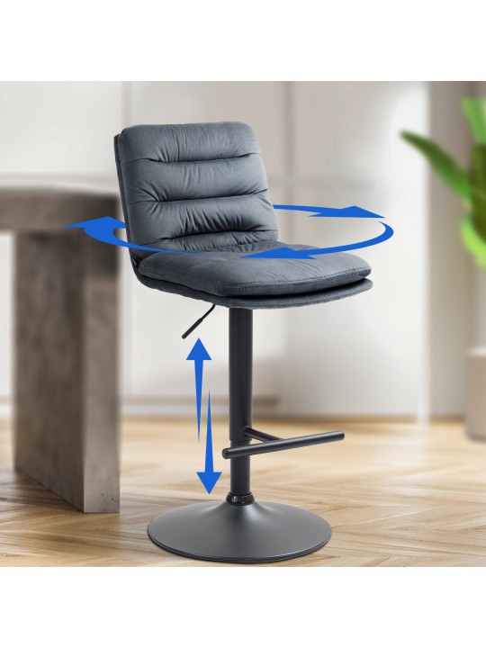 Barstol Damar fløjl, mørkegrå Barstol Damar fløjl, mørkegrå