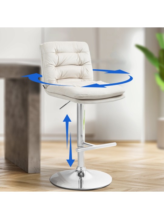 Barstol Damar fløjlskrom, creme Barstol Damar fløjlskrom, creme