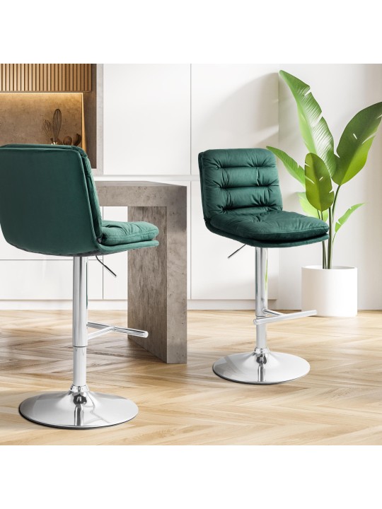 Barstol Damar fløjlskrom, grøn Barstol Damar fløjlskrom, grøn