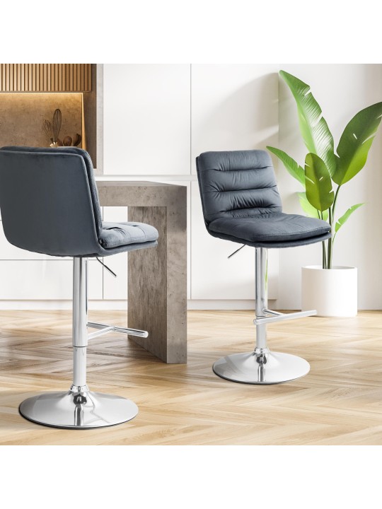 Barstol Damar fløjlskrom, mørkegrå Barstol Damar fløjlskrom, mørkegrå