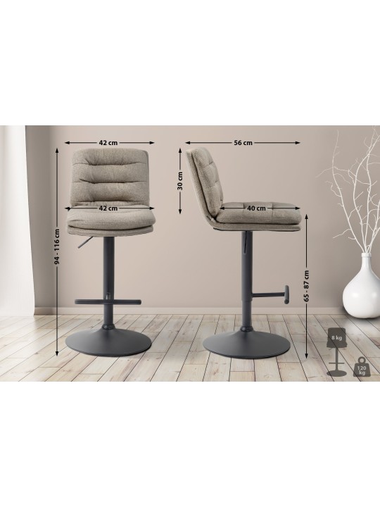 Barstol Damar stof, taupe Barstol Damar stof, taupe