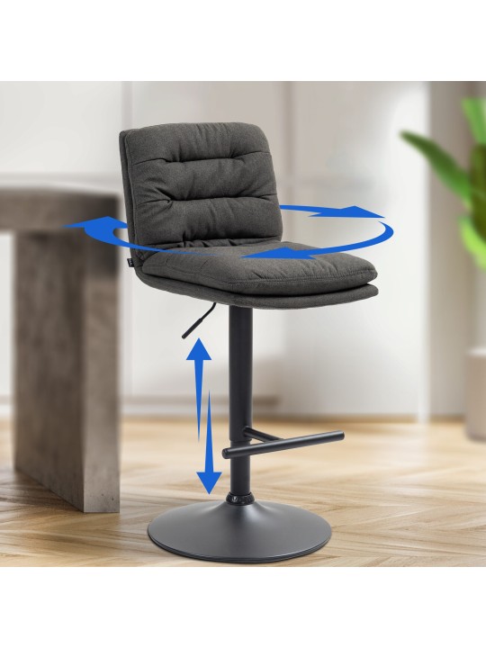 Barstol Damar stof, mørkegrå