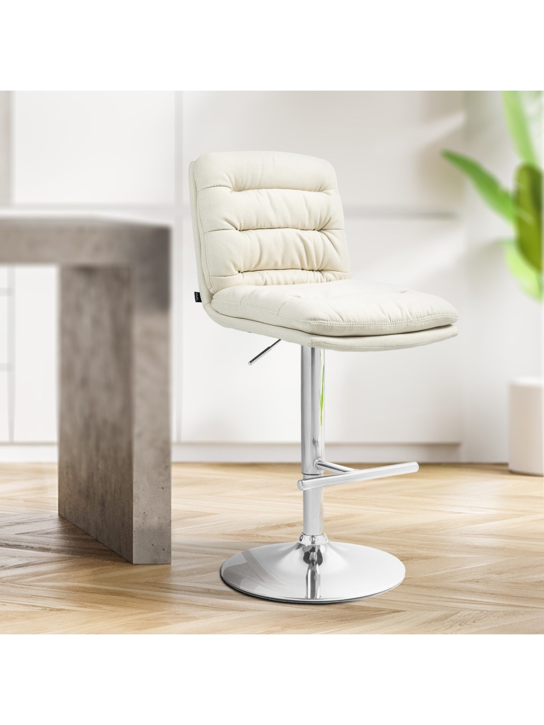 Barstol Damar stof krom, creme