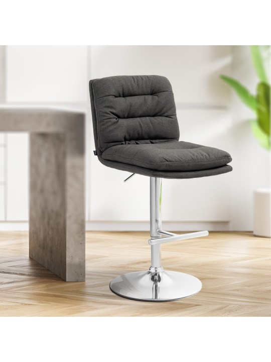 Barstol Damar stof krom, mørkegrå Barstol Damar stof krom, mørkegrå