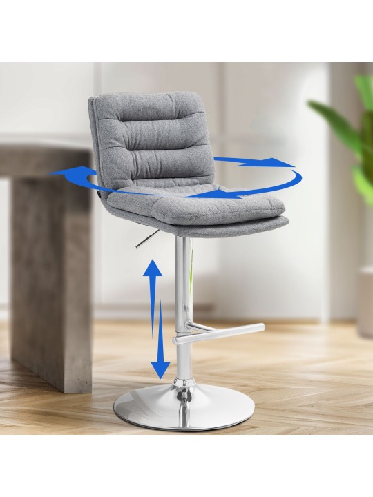 Barstol Damar stof krom, grå Barstol Damar stof krom, grå