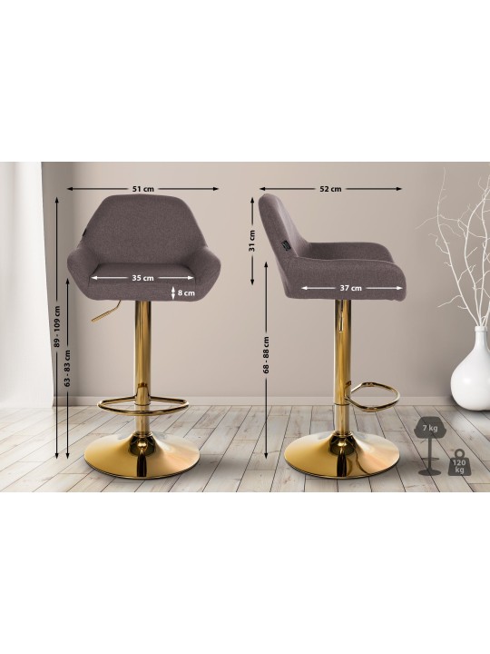 Barstol Braga Guld stof, brun