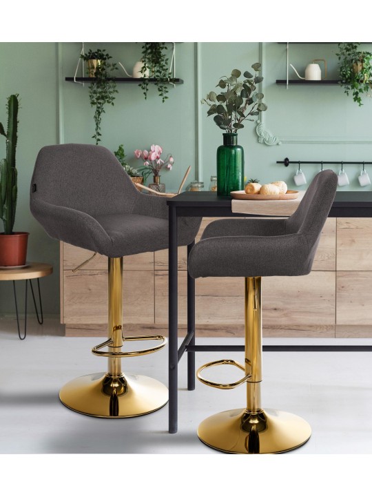 Barstol Braga Guld stof, mørkegrå Barstol Braga Guld stof, mørkegrå