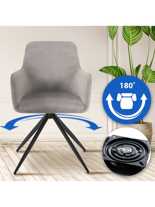 Olema spisestuestol i fløjl, grå Olema spisestuestol i fløjl, grå