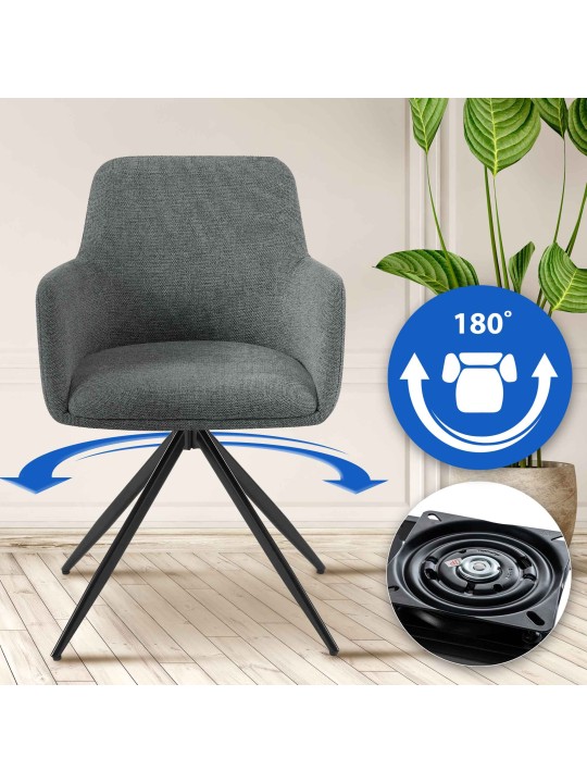 Spisestuestol Olema stof, grå