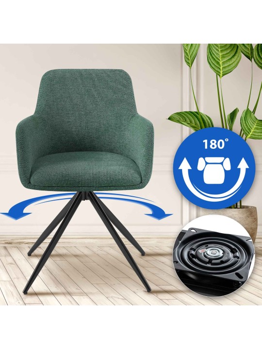 Spisestuestol Olema stof, grøn