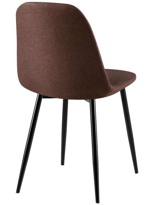 Sæt med 4 stole Giverny stof, brun