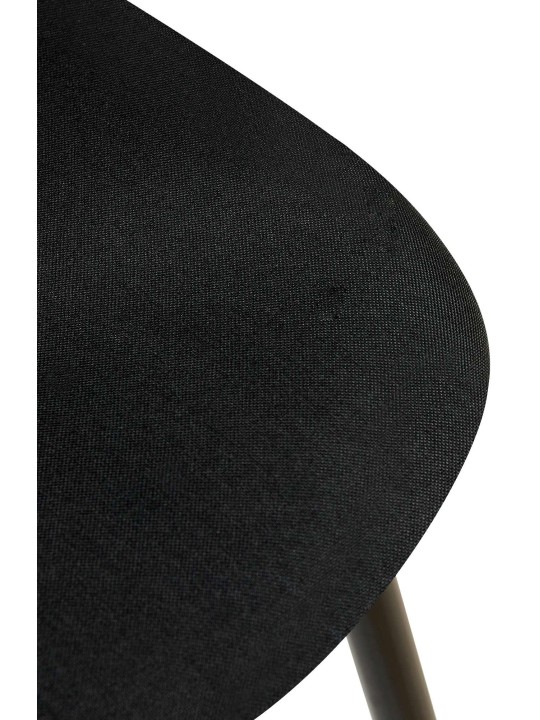 Sæt med 4 stole Giverny stof, sort