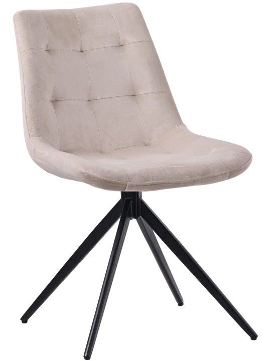 Merna spisestuestol i fløjl, creme