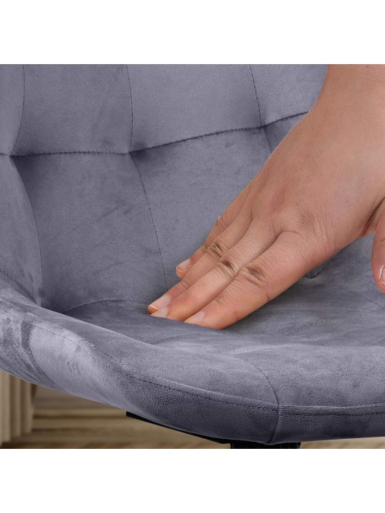 Merna spisestuestol i fløjl, mørkegrå