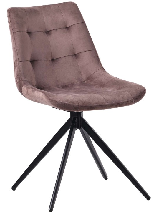 Merna spisestuestol i fløjl, brun