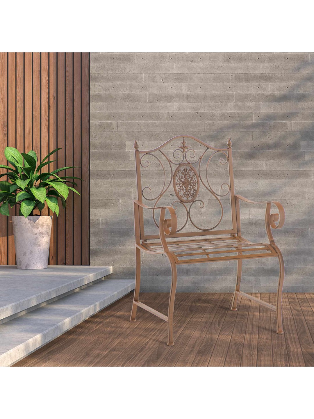 Sæt med 2 havestole Punjab, antik brun