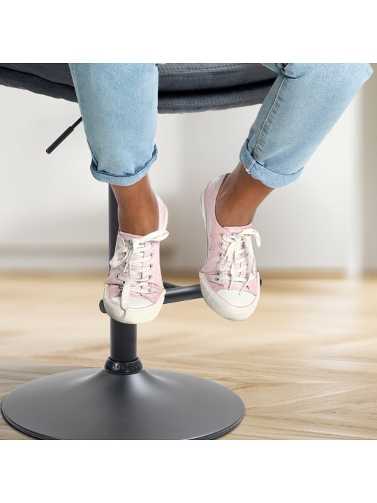 Sæt med 2 barstole Damar velvet, mørkegrå