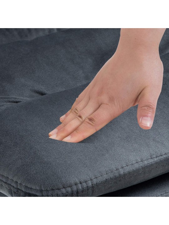 Sæt med 2 barstole Damar velvet, mørkegrå