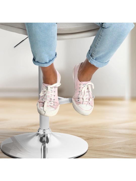 Sæt med 2 barstole Damar fløjlskrom, creme