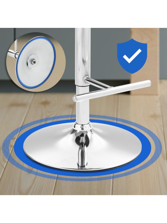 Sæt med 2 barstole Damar fløjlskrom, blå