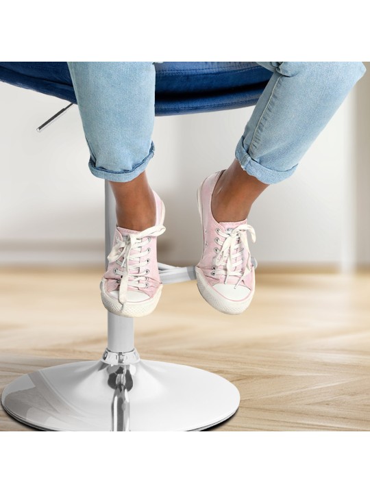 Sæt med 2 barstole Damar fløjlskrom, blå