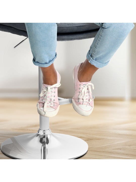 Sæt med 2 barstole Damar fløjlskrom, mørkegrå