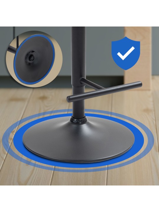 Sæt med 2 barstole Damar imiteret læder, sort