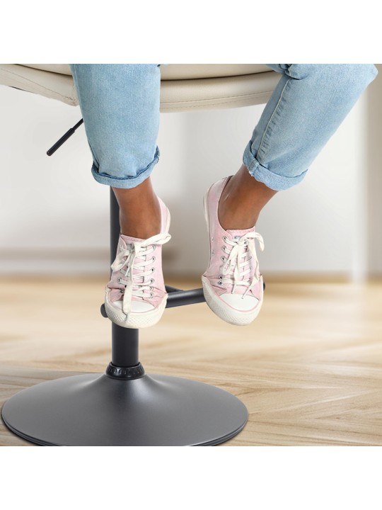 Sæt med 2 barstole Damar imiteret læder, creme