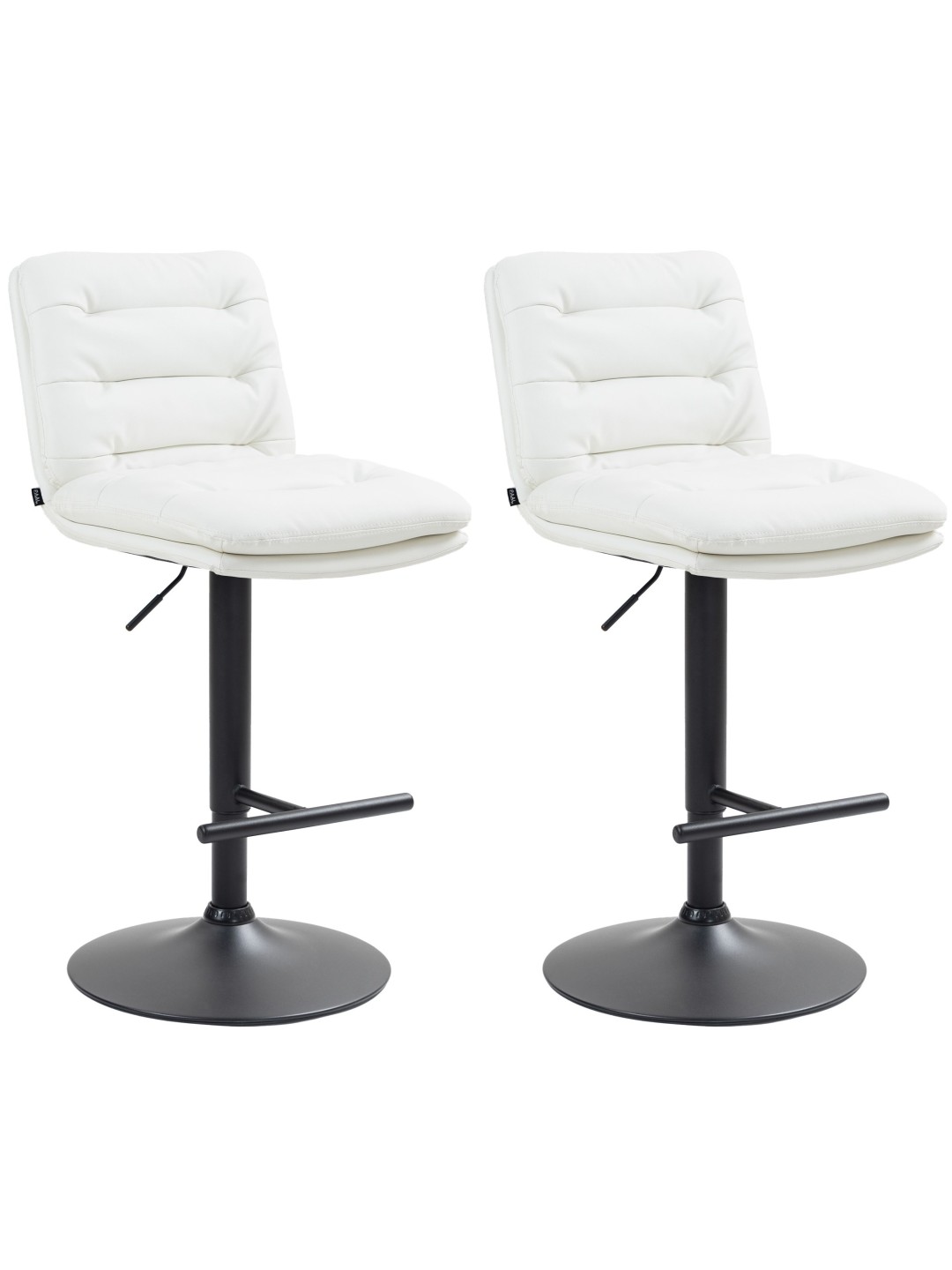 Sæt med 2 barstole Damar imiteret læder, hvid