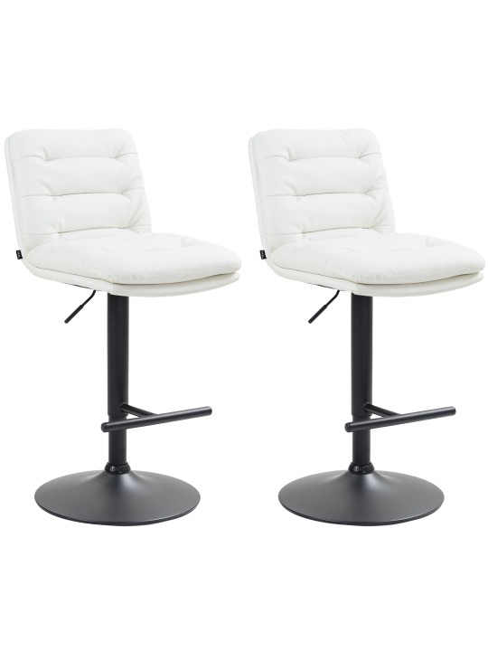 Sæt med 2 barstole Damar imiteret læder, hvid